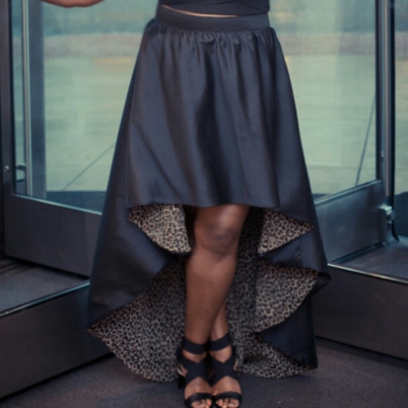 Custom made high waisted high low skirt