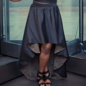 Custom made high waisted high low skirt