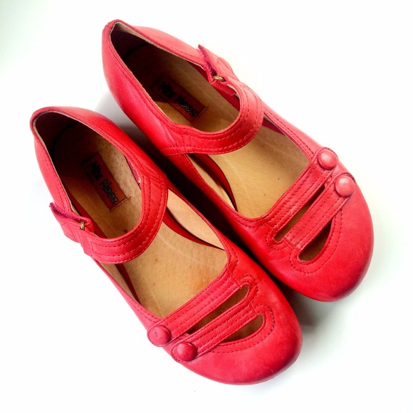 Miss Mooz Shoes - Miss Mooz Red Devi Mary Jane Flat