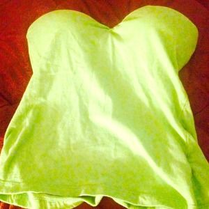 Bright Green Strapless Top