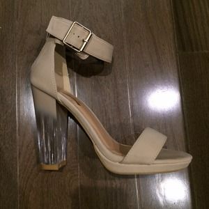Glaze Nastygal Translucent Nude Heels
