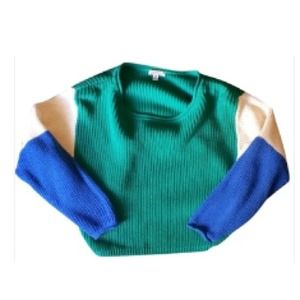 Cropped Color-block Sweater
