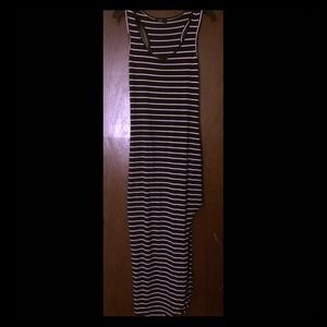 Black and white striped maxi
