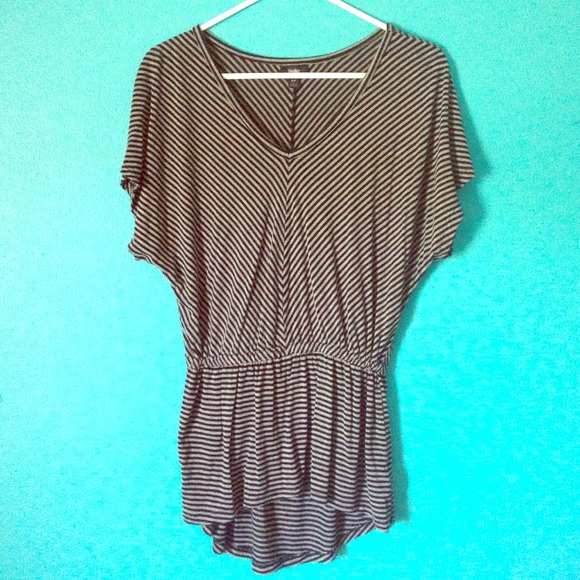 Black and grey striped top