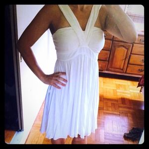 MM Couture white cotton dress