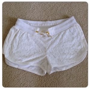 White lace shorts