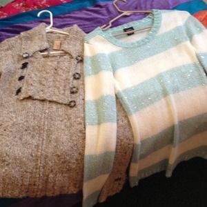 two sweaters.