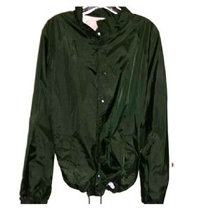Vintage Over sized forest green wind breaker