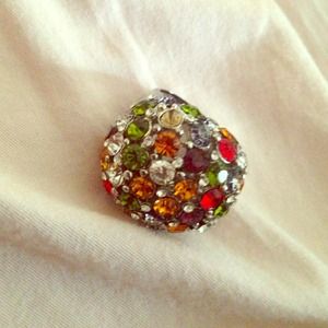 Rainbow Rhinestone Ring