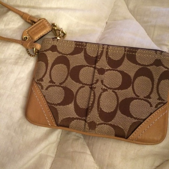 Coach Beige Wristlet - Perfect for Summer!