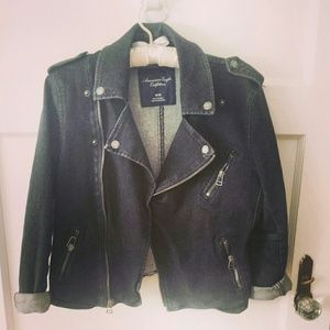 AMERICAN EAGLE denim motorcycle jacket