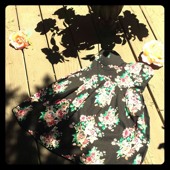 Black floral dress