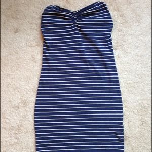 Navy & White Striped tube dress