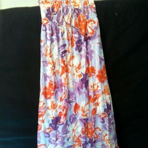 Aeropostale Long Hawaiian Flower Flowy Dress S