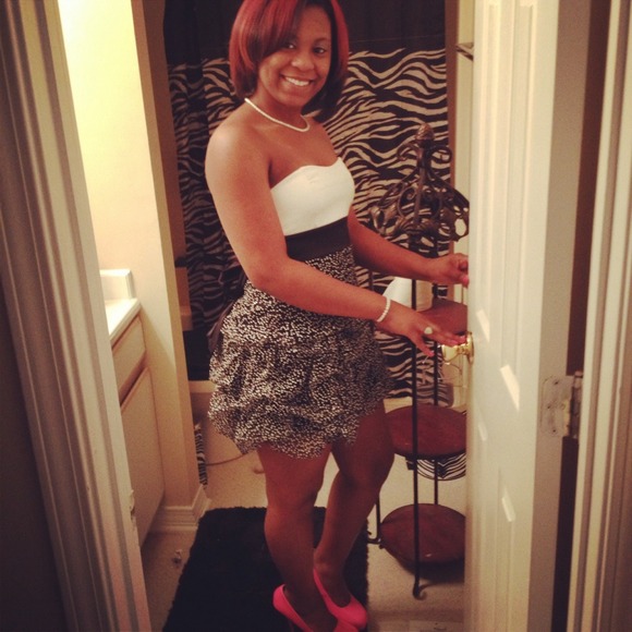 dress , black & white with silver glitter