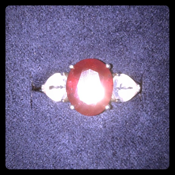 Mahaleo Ruby & White Topaz Ring