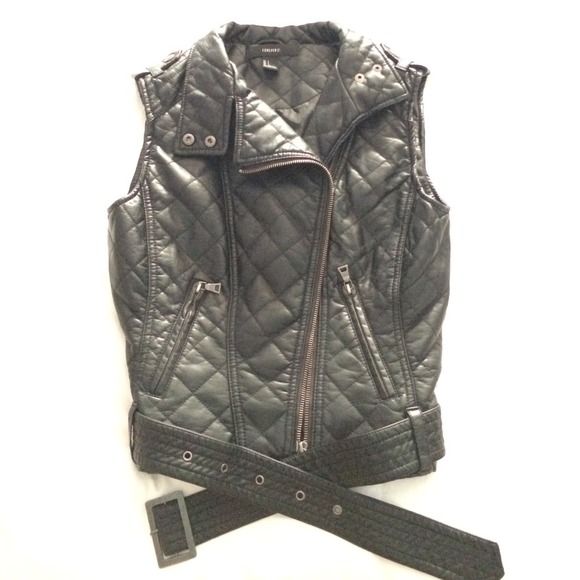 Faux Leather Moto Vest