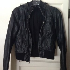 Black leather jacket