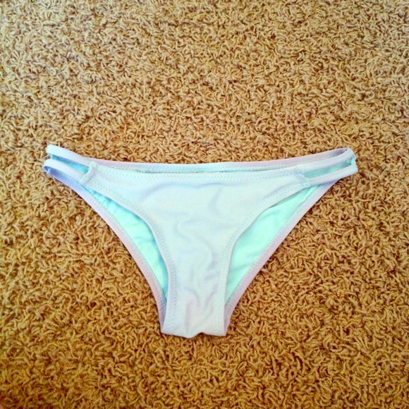 Bikini bottoms violet and turquoise plain