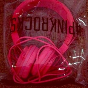 Pink headphones