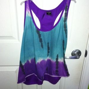Blue & purple tie dye tank top