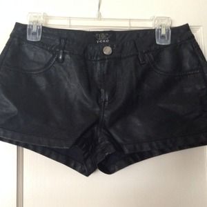 Leather shorts