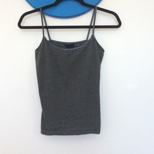 Dark grey, fitted tank top