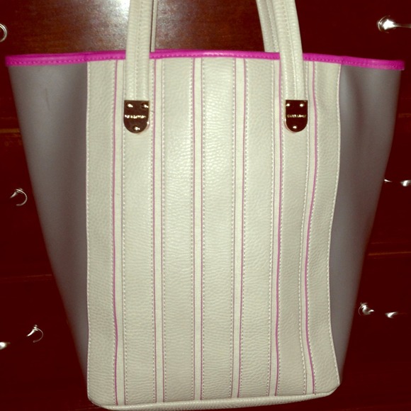 👠SOLD👠Kate Landry Gray Pink Tote Handbag