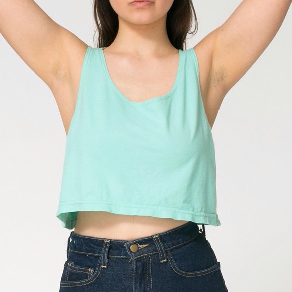 American Apparel Light Blue Loose Crop Tank