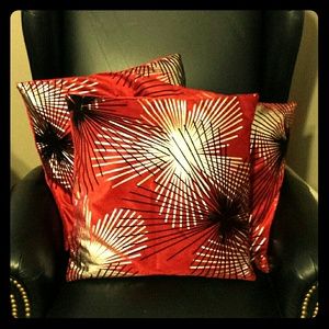 3 Red Pillow Covers