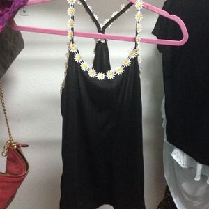 LA HEARTS DAISY BLACK TANK LF INSPIRED