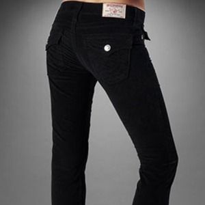 Black Corduroy TRUE RELIGION JEANS. SIZE 25
