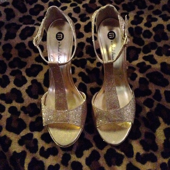 T-strap sparkly heels!