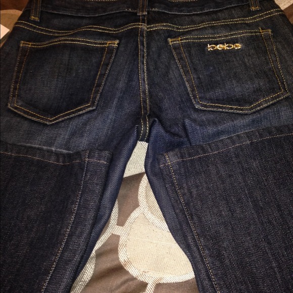 Carmen BEBE Rivet Dark denim with gold bebe plate