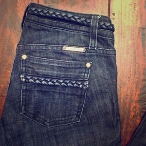 Juicy Couture straight leg jeans with braid detail