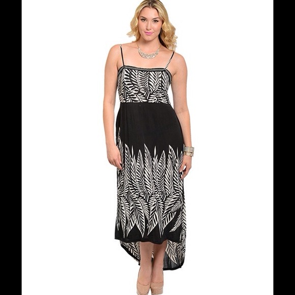 Black white summer dress
