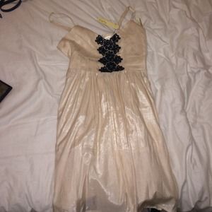 Papaya ivory and black dress