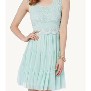 Crochet tiered babydoll dress