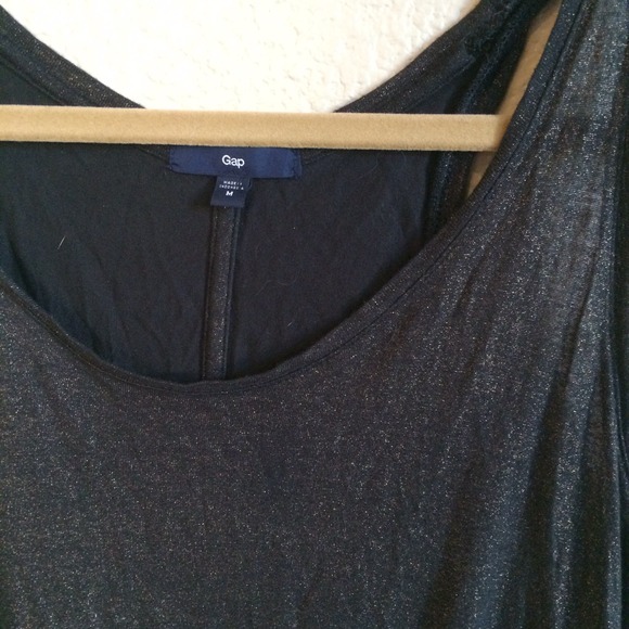 Gap Racerback Gold Shimmer Black Tank Top - Picture 2 of 2