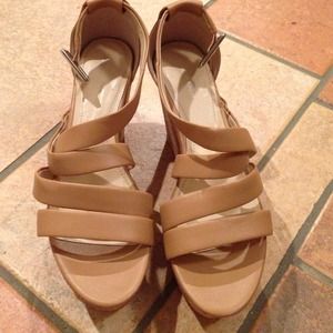 Bundled CK cork shoes and coral skirt