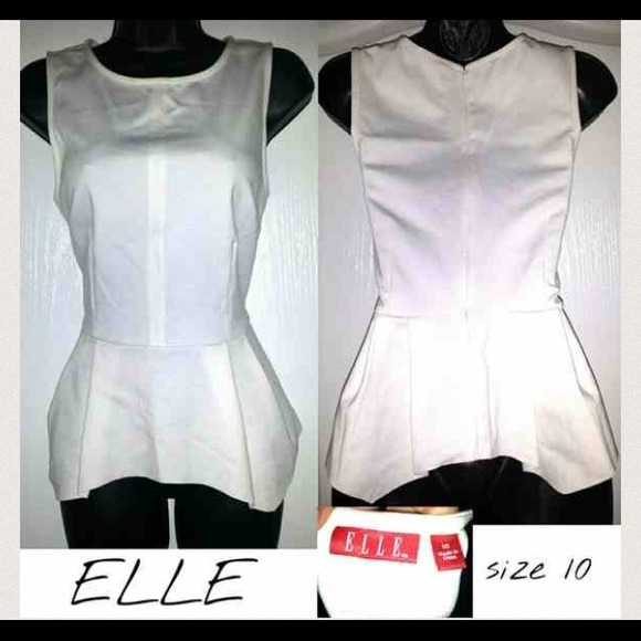 White Elle peplum top