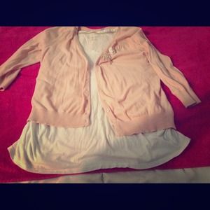 Peach cardi with flowers