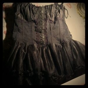 Black corset dress with tulle skirt