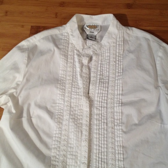 Talbots Pintuck Cridp White Shirt 12 - Picture 2 of 3