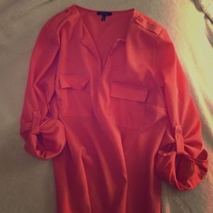 Papaya silky blouse