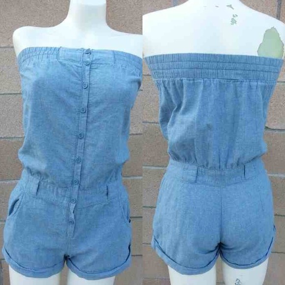 🎉Host Pick 2x🎉 Strapless denim romper