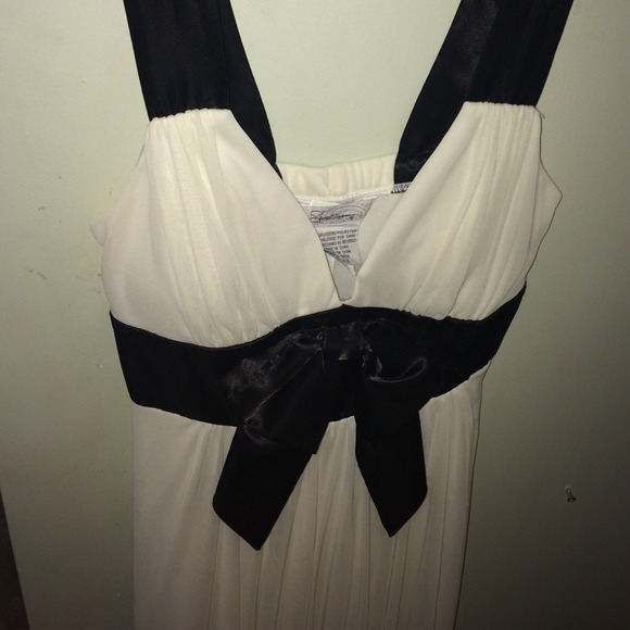 Off white and black trim dress