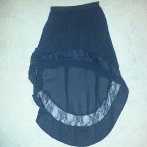 NWT black lace High-low skirt