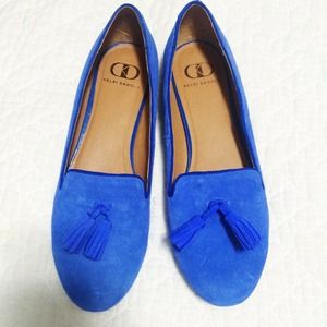 Kelsi Dagger blue suede tassel loafer LIKE NEW