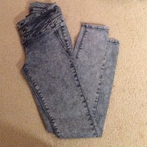 Forever 21 High Waist Acid Wash Jeans